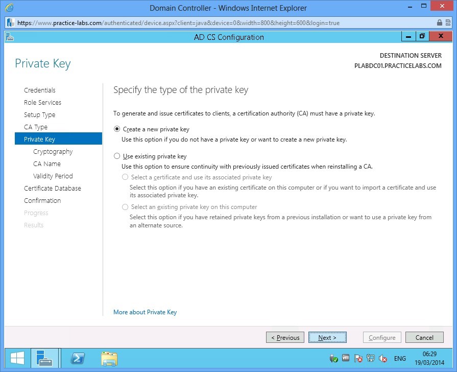 Practice Labs screenshot.